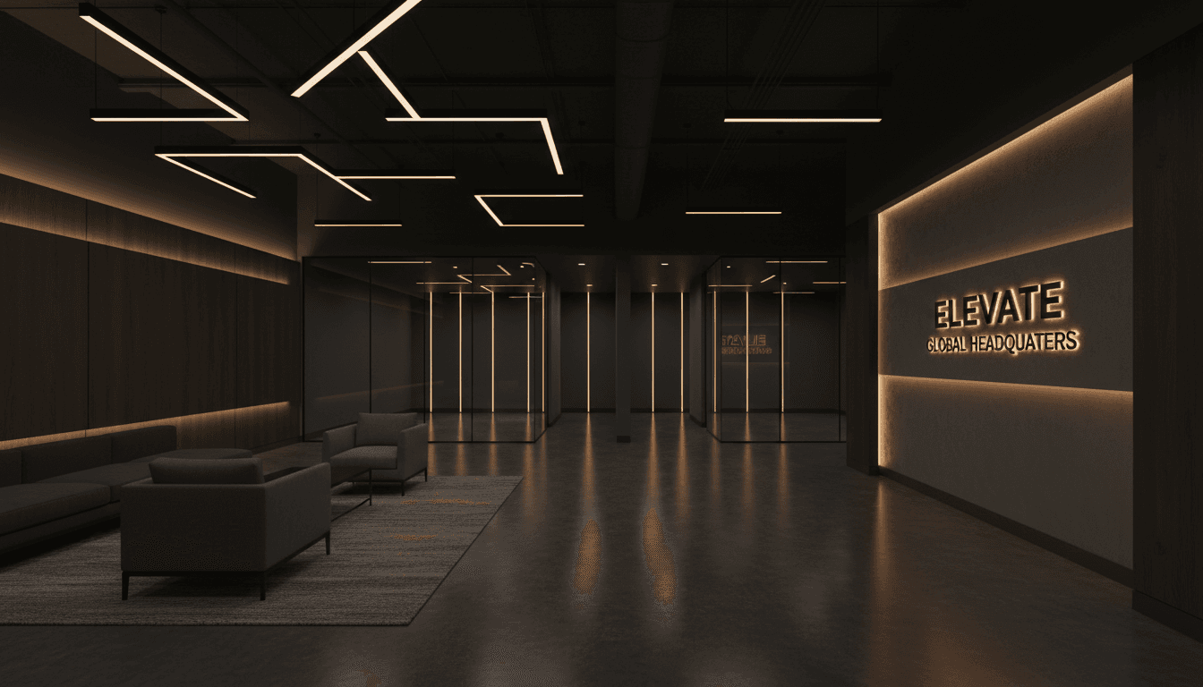 Completed commercial tenant improvement with modern finishes and professional lighting