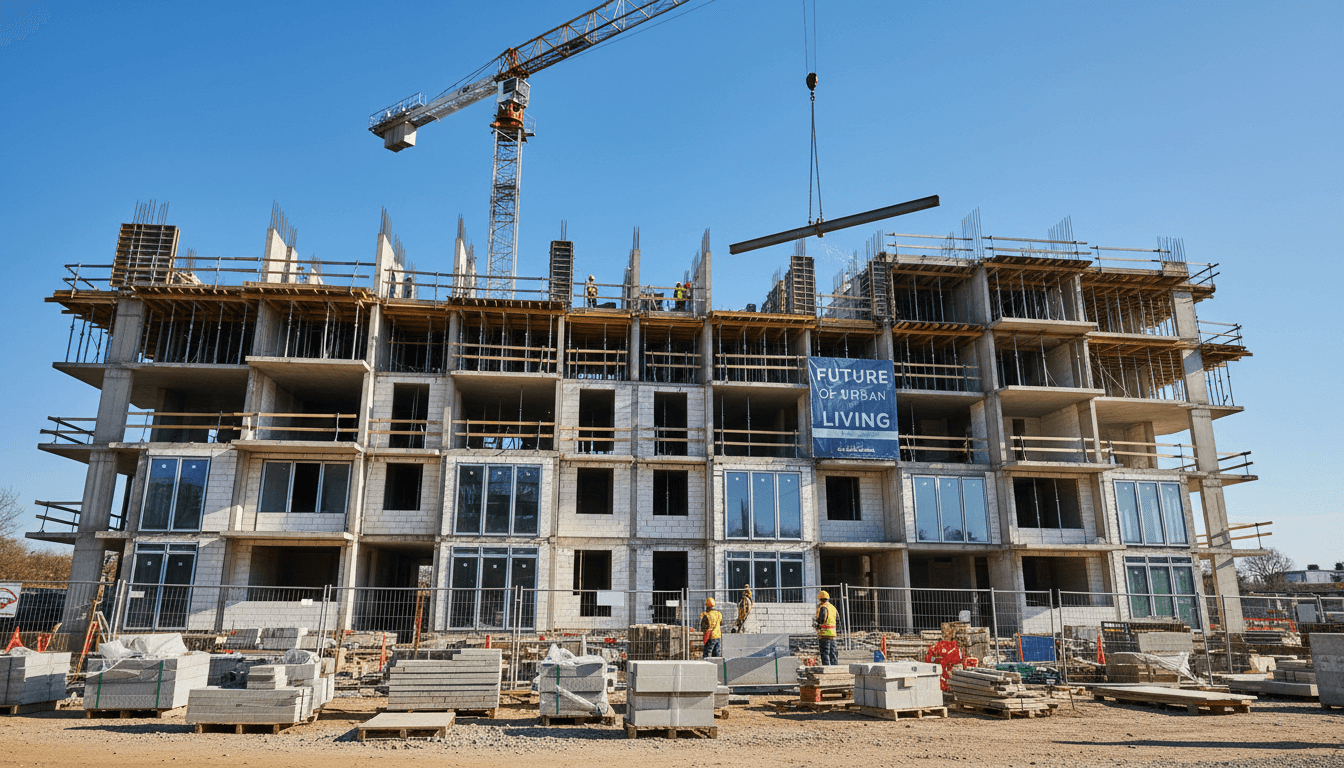 Professional construction team working on residential building project in Salt Lake City