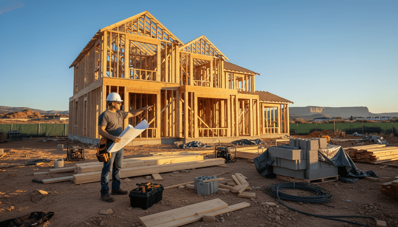 Project manager inspecting quality construction work on a custom home build in Salt Lake City