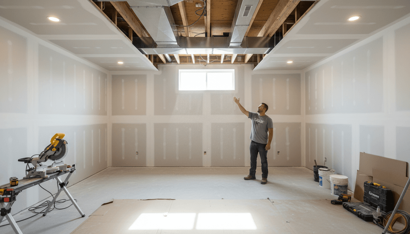 Finished basement renovation showcasing professional buildout and design-build quality