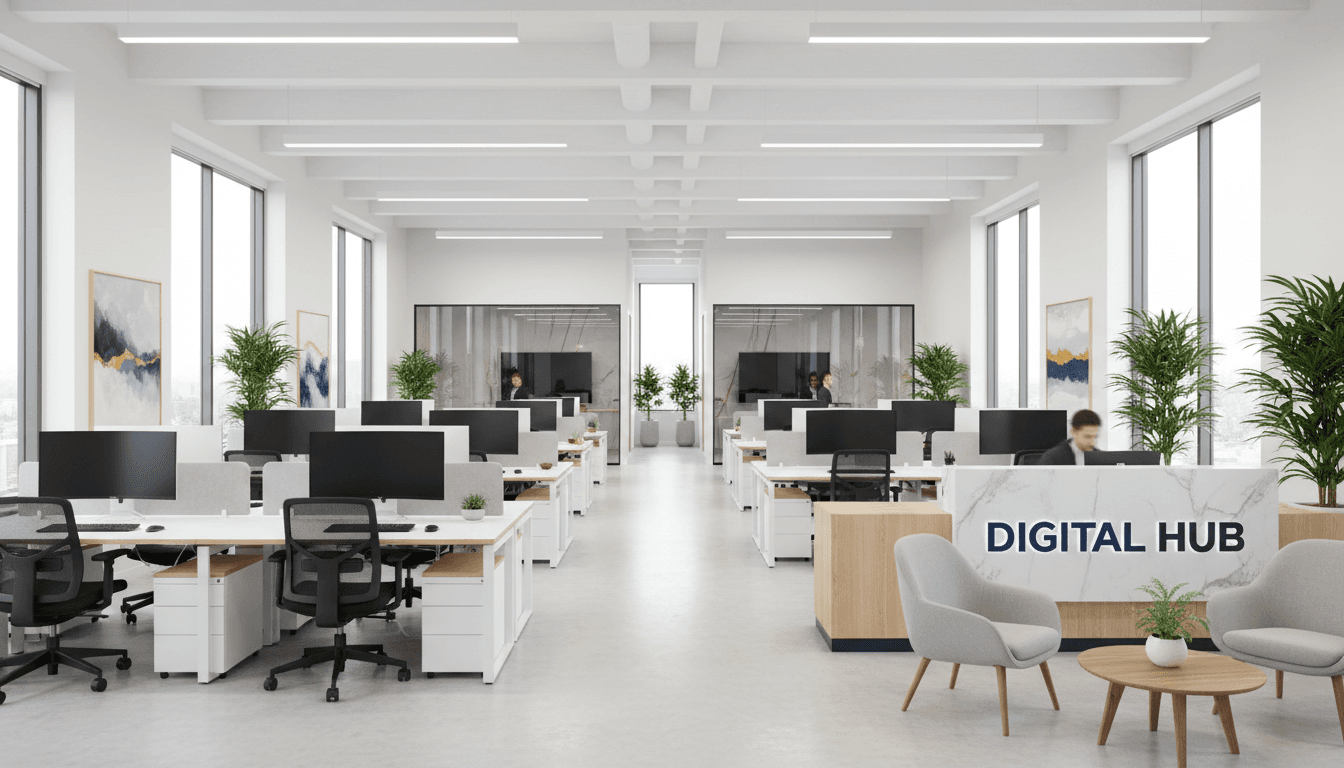 Completed commercial tenant improvement interior space