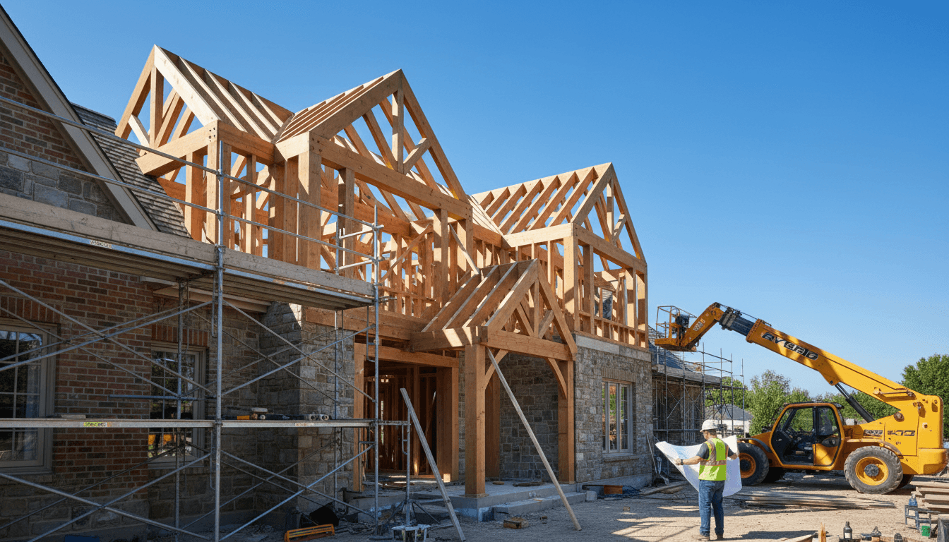 Completed home addition showing integration with original structure