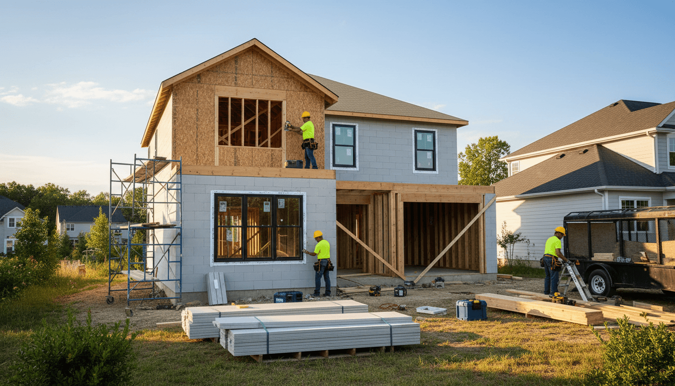 F&M Construction Co team standing in front of a completed custom home addition in Salt Lake City